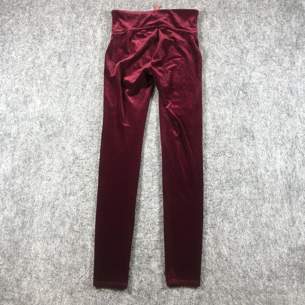 SPANX Velvet Leggings Womens M Red High‎ Rise Slimming Stretch Ankle Pull On - Picture 16 of 16